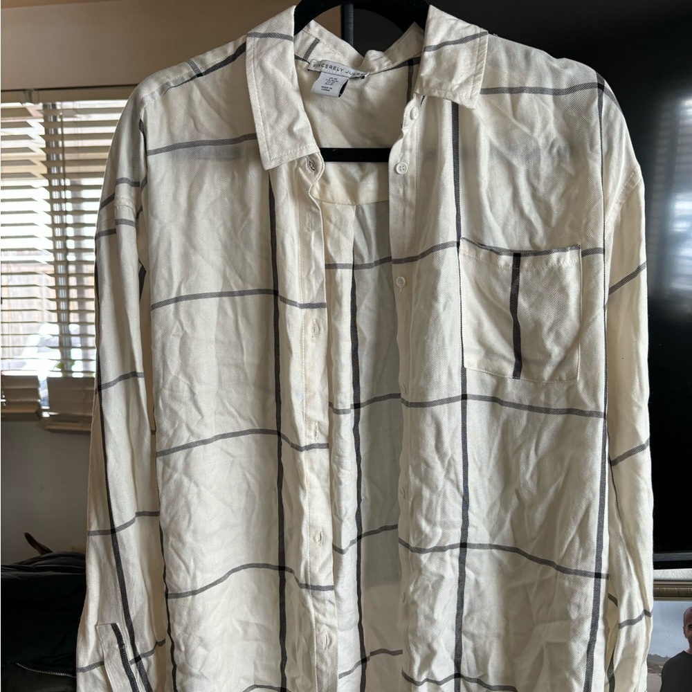 Cream and black sincerely Jules plaid shirt
